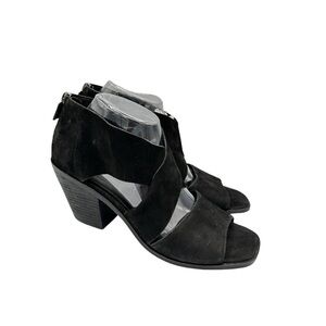 Eileen Fisher Ann Tumbled Nubuck Black Leather Sandal